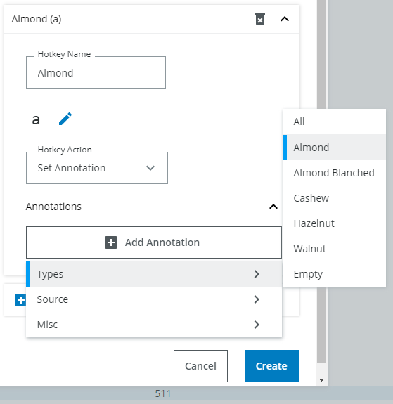 Add annotation to hotkey