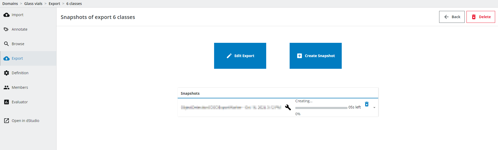 Snapshot is being created