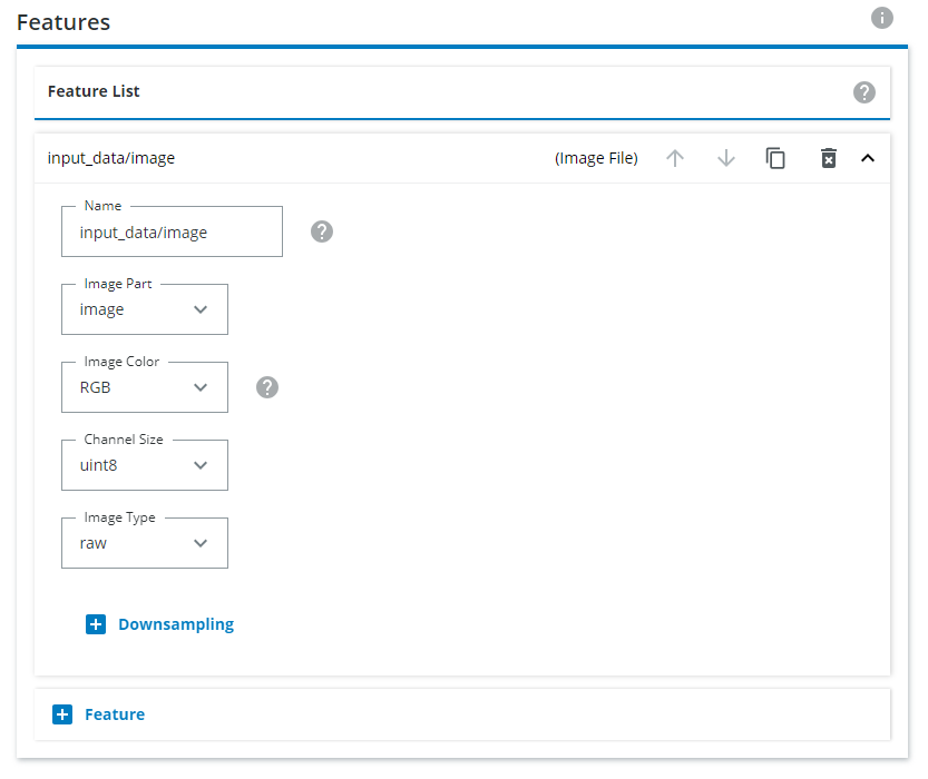 Features: input data