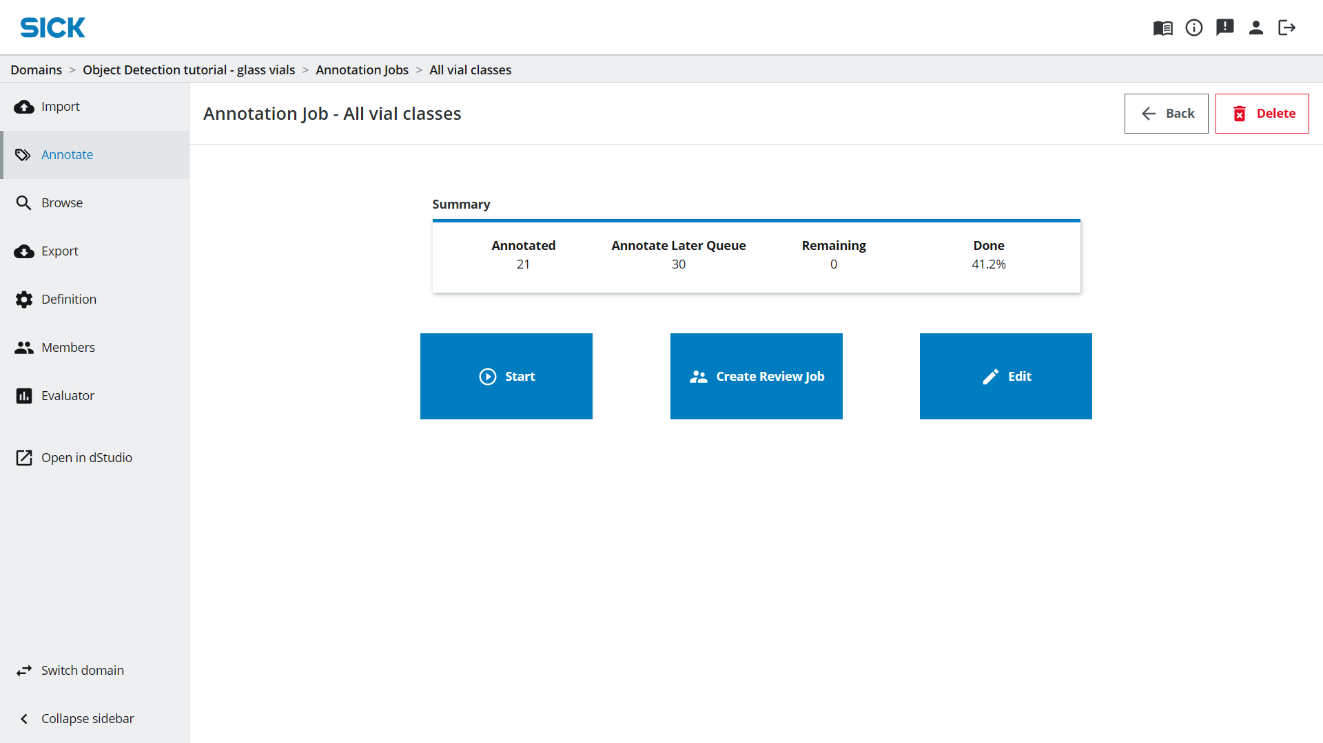 Annotation Job overview